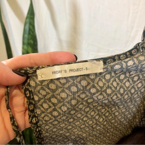 Anthropologie Friday's Project Geometric Print Backless Tie Top - Picture 8 of 9